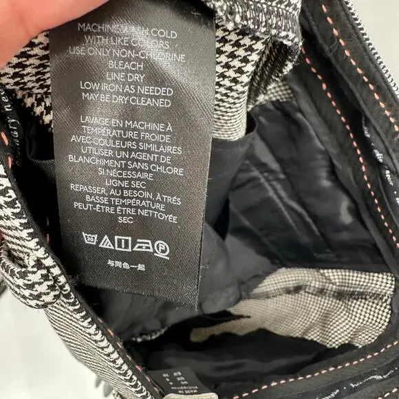 ANTHROPOLOGIE NWT The Essential Slim Pant in Black and White Houndstooth // 4 - Picture 13 of 15